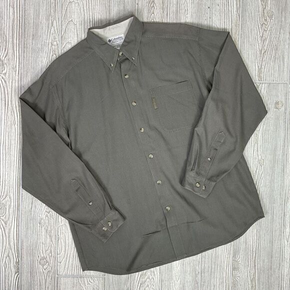Vintage Y2K Columbia Performance Grey Button Down Shirt Long Sleeve Men's L - Picture 3 of 7